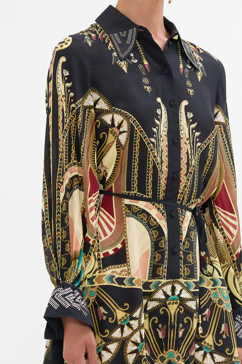 Camilla They Call Her Nefertari Shirt Dress with Glomesh Cuff **