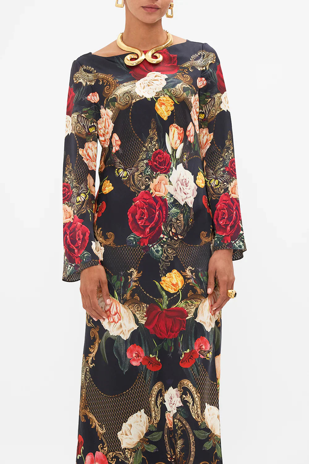 Camilla Magic in Manuscripts Long Sleeve Bias Dress **