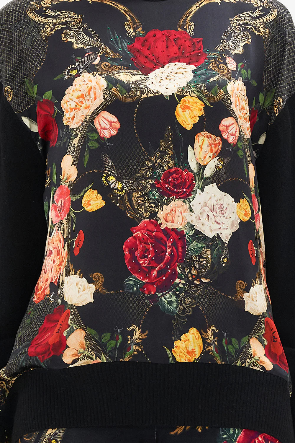Camilla Magic in the Manuscripts Silk Front Turtle Neck Knit **