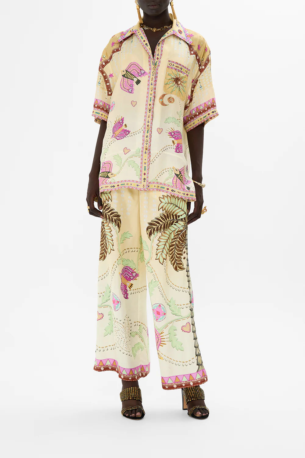 Camilla Aswan Abstract Oversized Shirt  With Pocket **