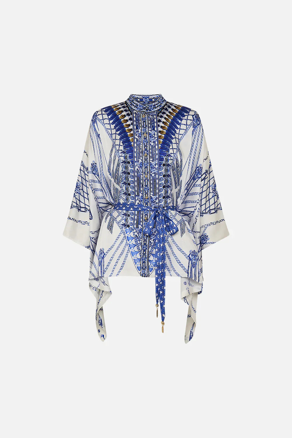 Camilla Dancing With Daylight Button Through Scarf Blouse **