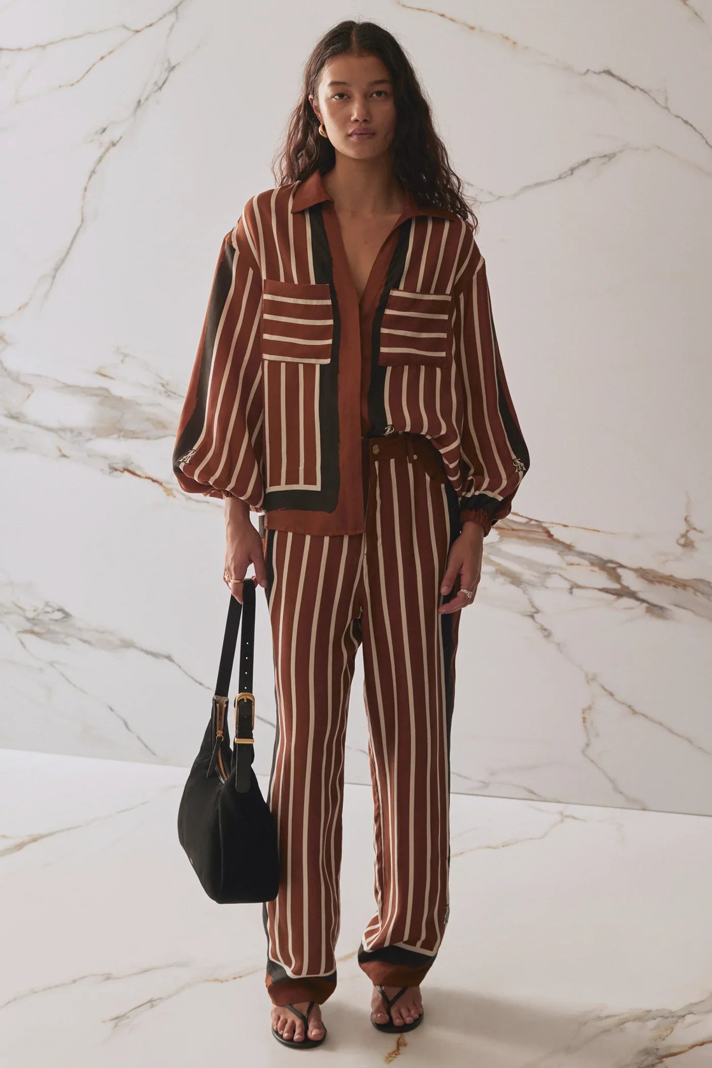 Sancia Brixlynn Pants - Cherrywood Stripe