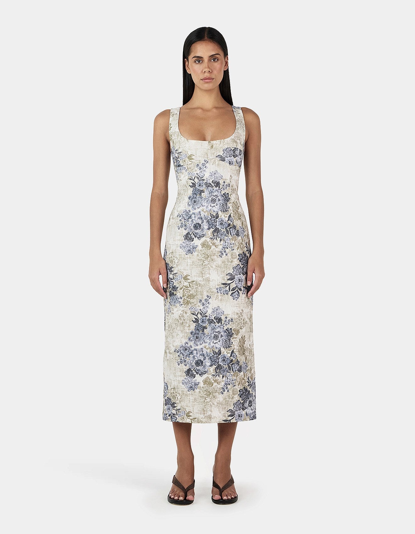 Ownley Ebony Midi Dress - Botanical Denim