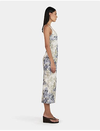 Ownley Ebony Midi Dress - Botanical Denim
