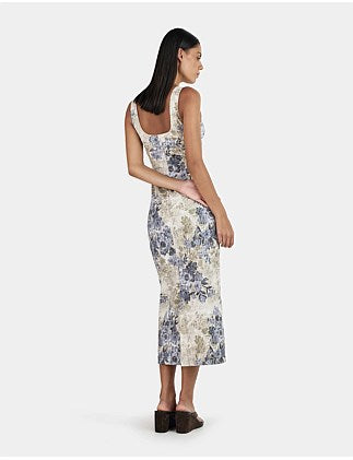 Ownley Ebony Midi Dress - Botanical Denim