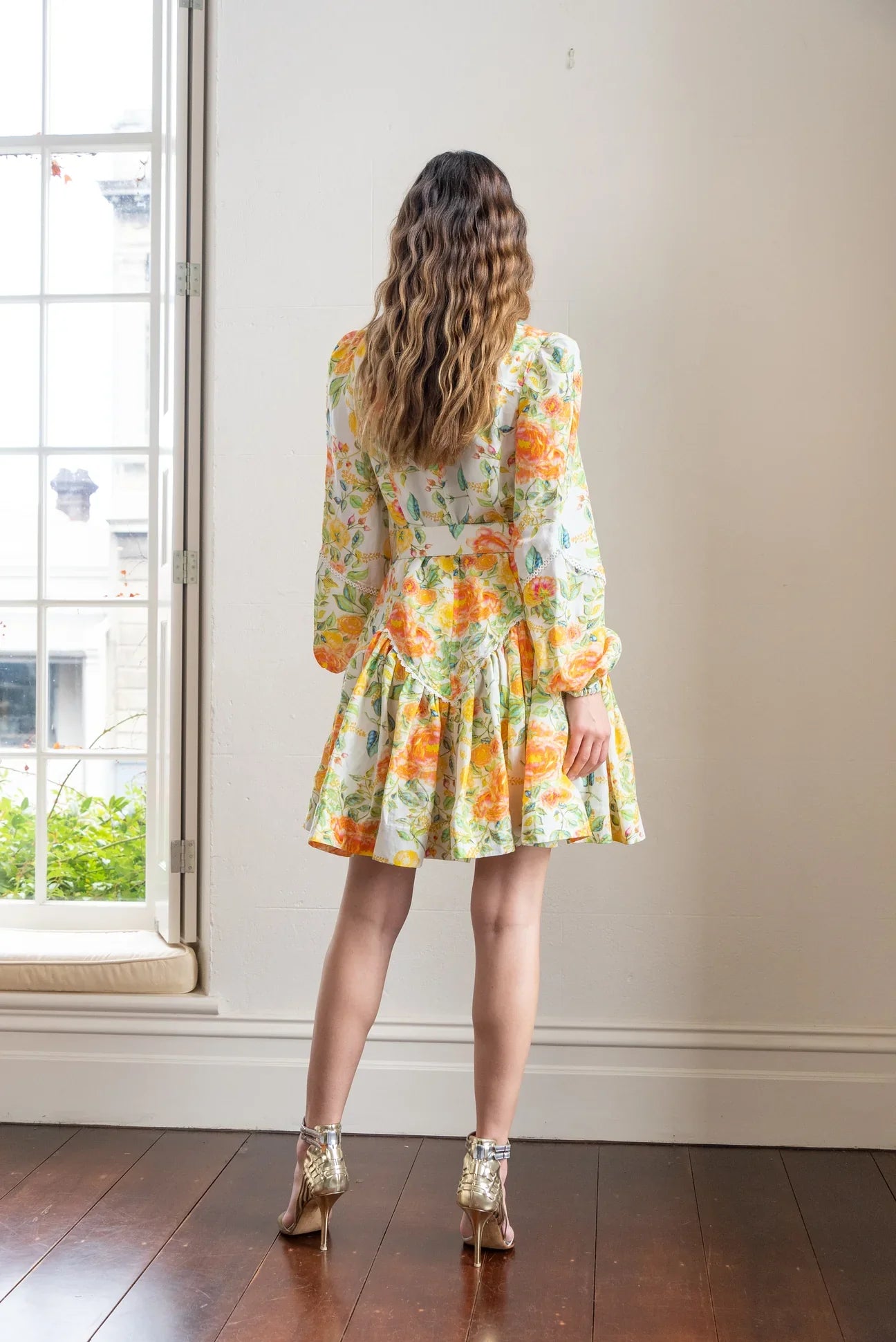 Lulu Zagame Empire Mini Dress - Citrus Bloom