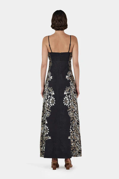 Hansen & Gretel Alida Linen Maxi Dress - Midnight Bells Beach