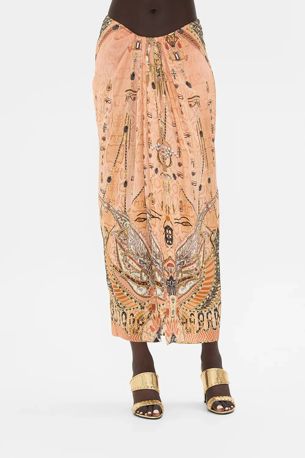 Camilla Kingdom Of Hieroglyphs Front Skirt With Split **