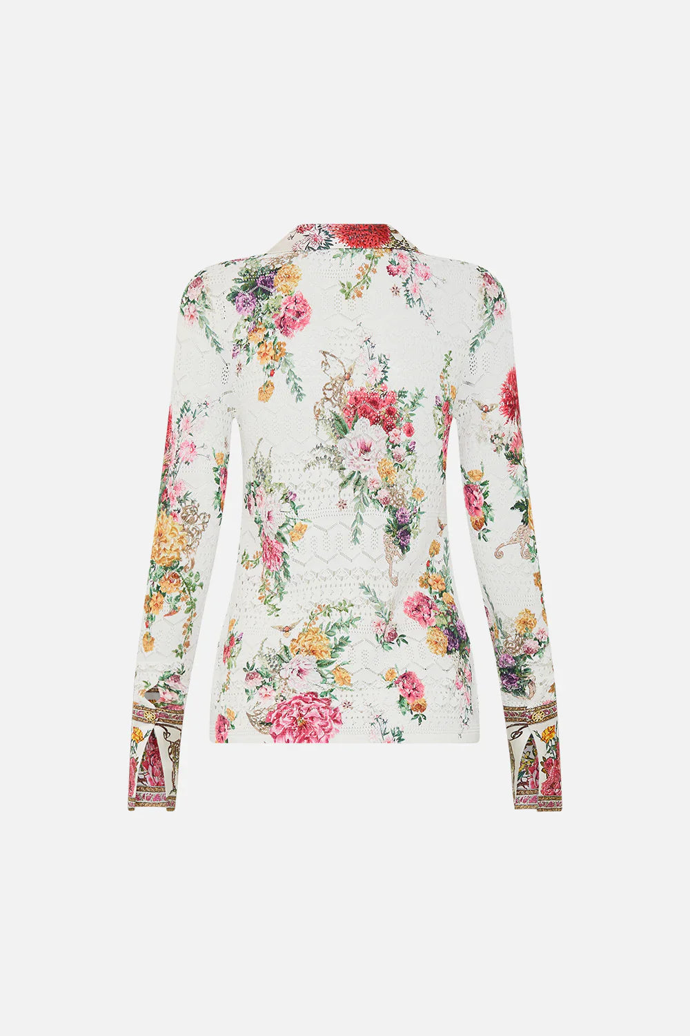 Camilla Egyptian RoseSilk Spliced Knit Shirt **