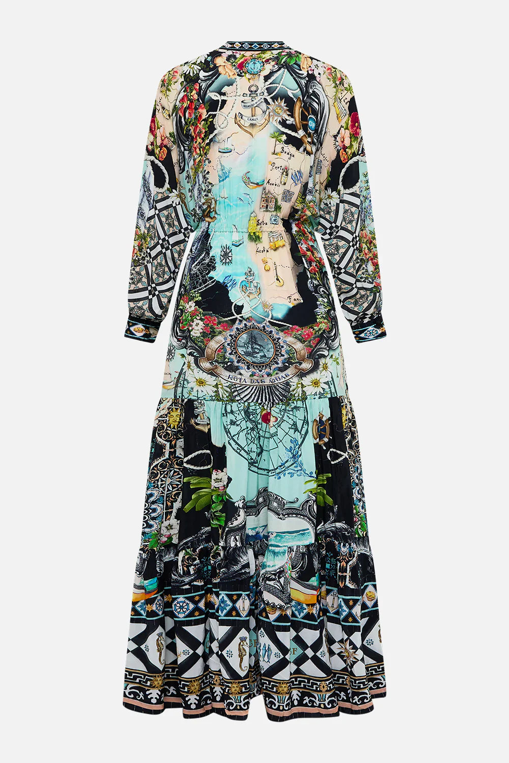 Camilla Folk Afloat Tiered ShirtDress With Wide Waist Tie