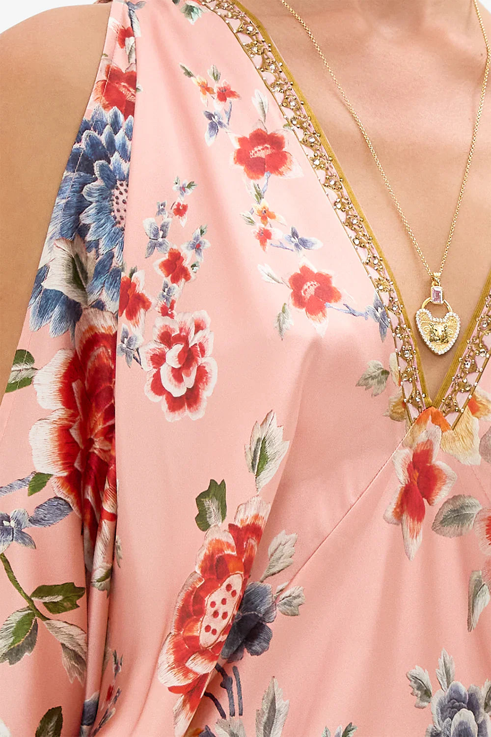 Camilla Majestic Milla Plunge Neck Draped Shoulder Dress