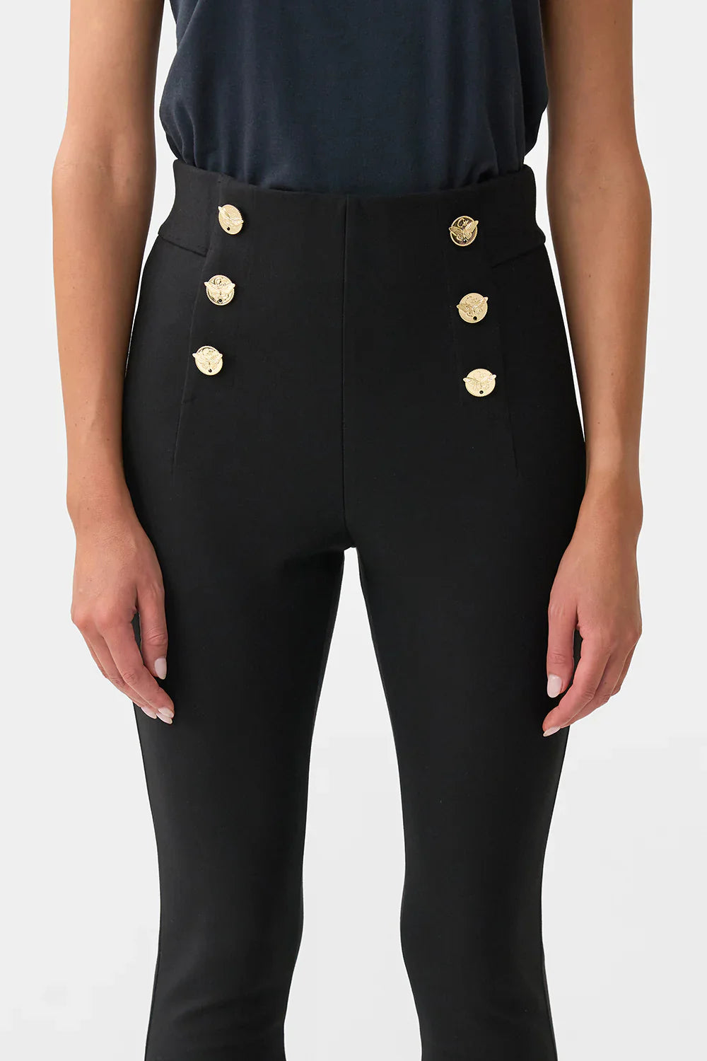 Camilla Ottoman Elegance Button Embellished Ponte Pants