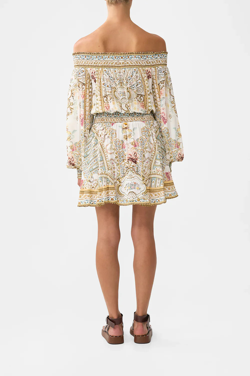 Camilla Ottoman Dynasty Off Shoulder Short Dress