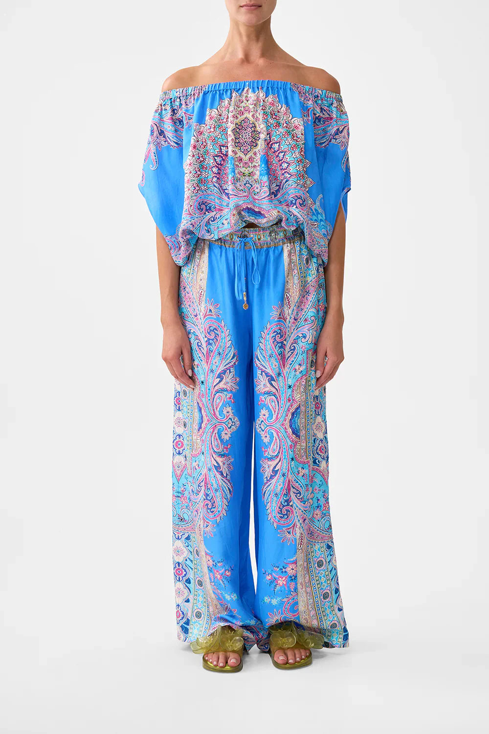 Camilla Footsteps In Folklore Off Shoulder Elastic Top