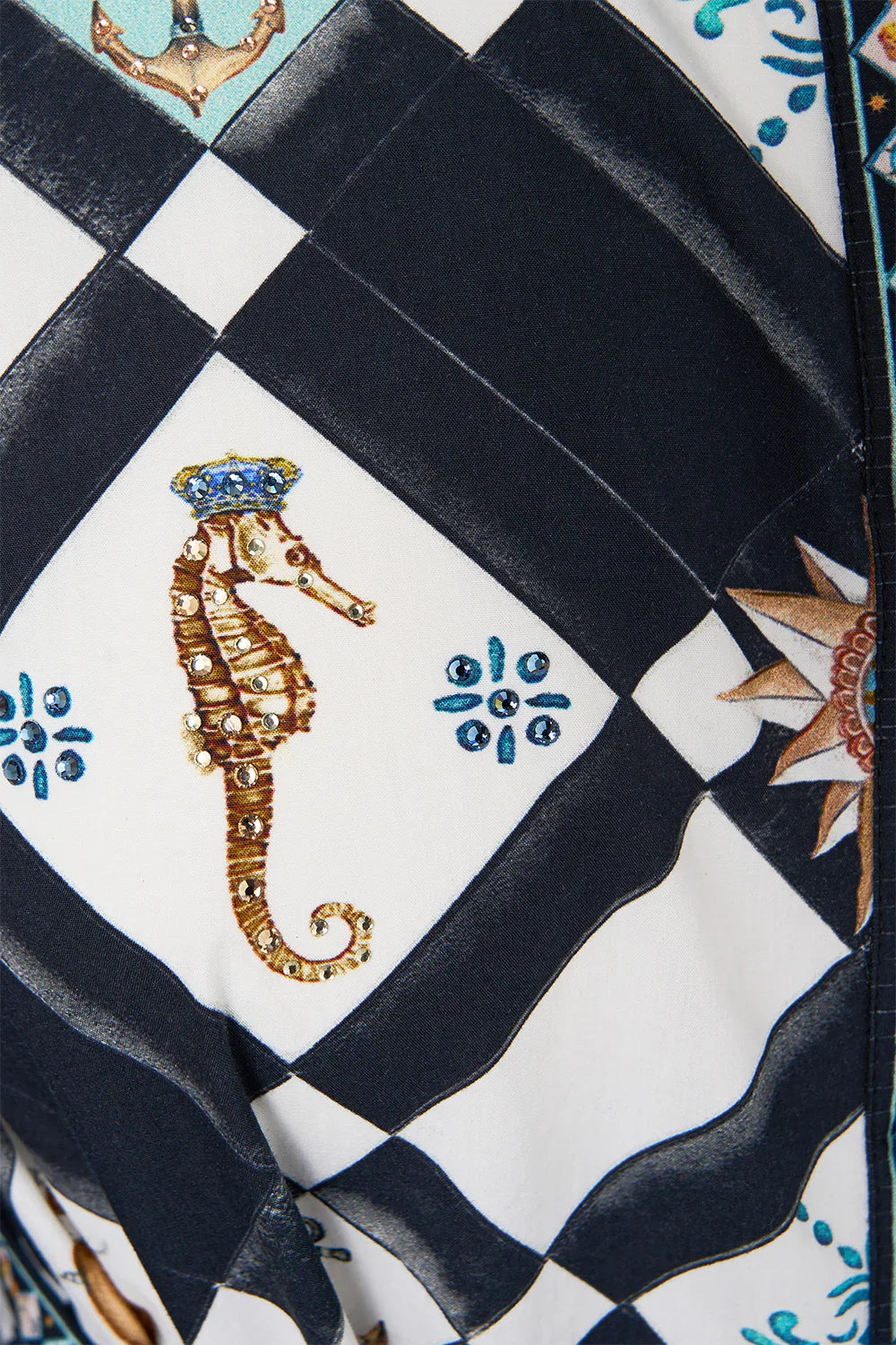 Camilla Folk Afloat Waist Tie Shirt Dress With Bubble Sleeve