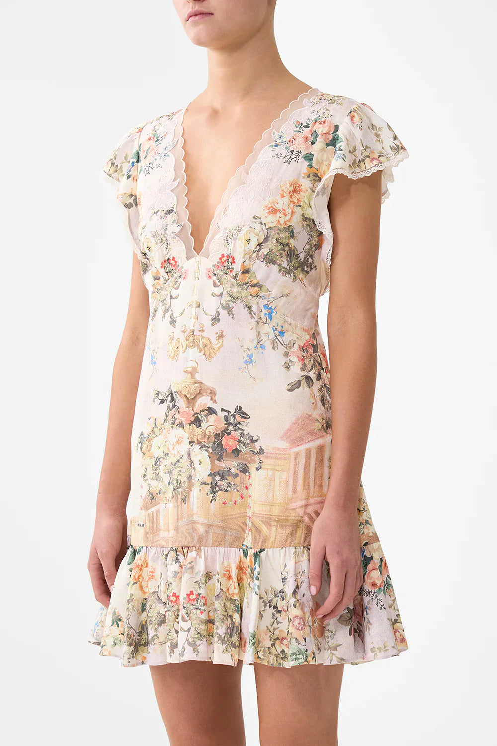 Camilla Twilight In Istanbul Ruffle Sleeve Short Dress