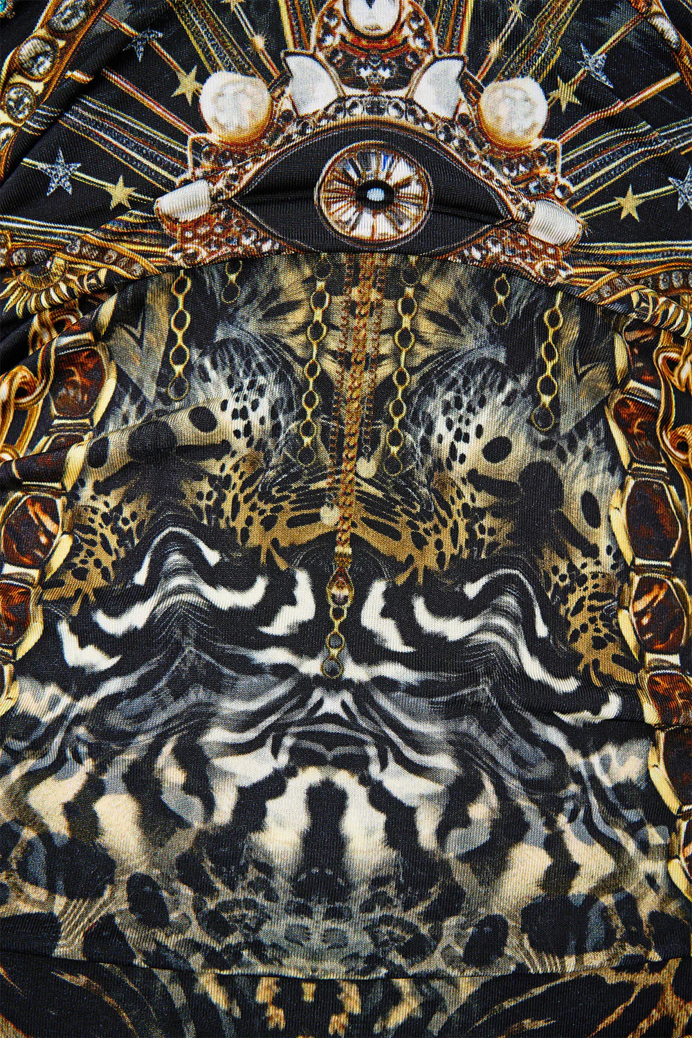 Camilla Feline Folklore Cut Out Sleeveless Jersey Halter Neck Dress