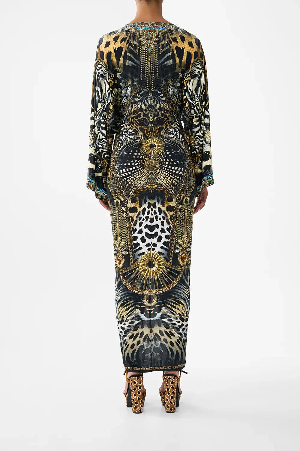 Camilla Feline Folklore Long Split Front Twist Dress