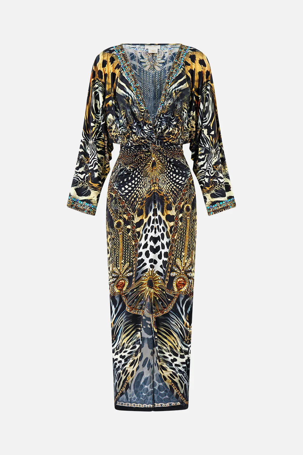 Camilla Feline Folklore Long Split Front Twist Dress