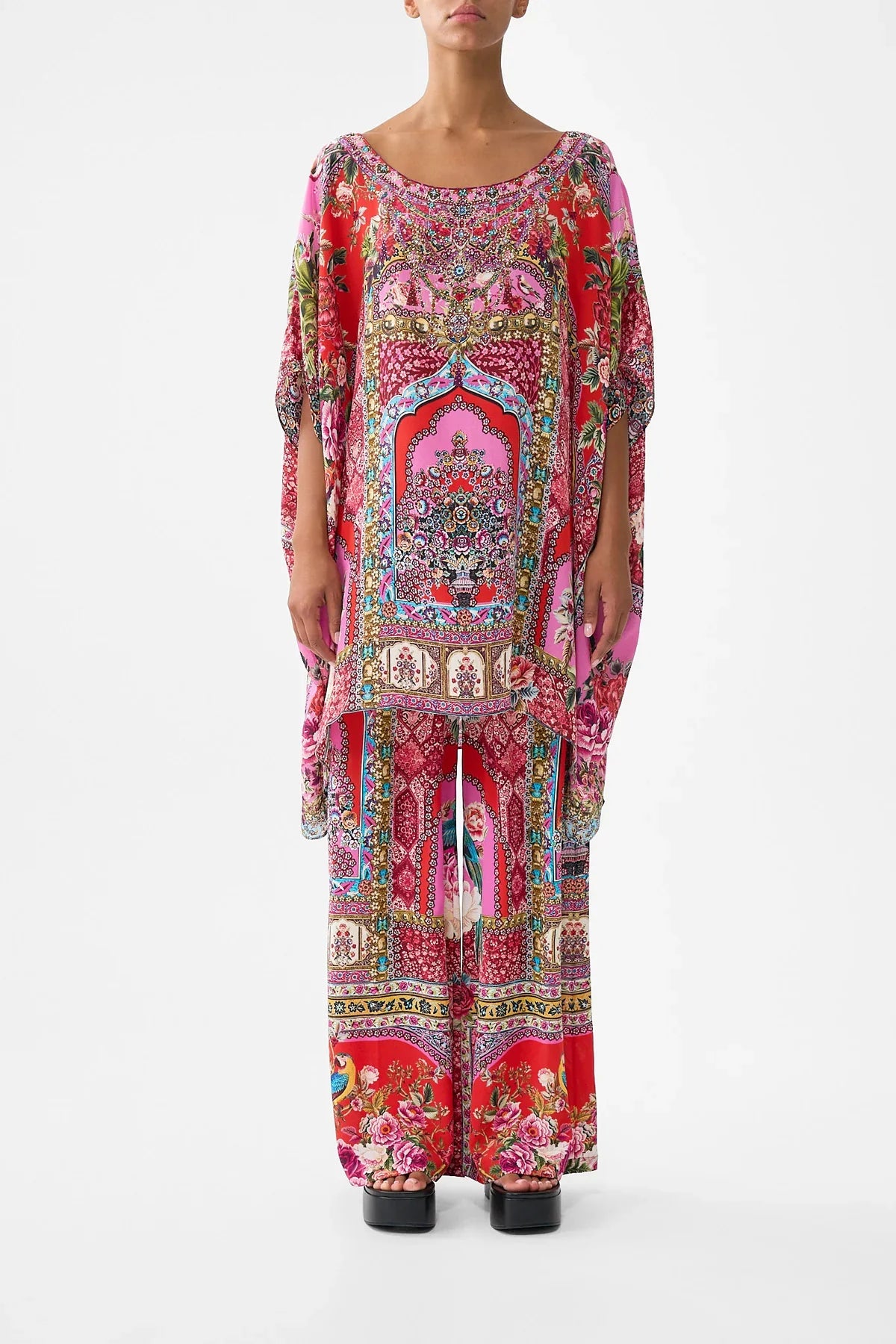 Camilla Heirloom Empire Short Round Neck Kaftan