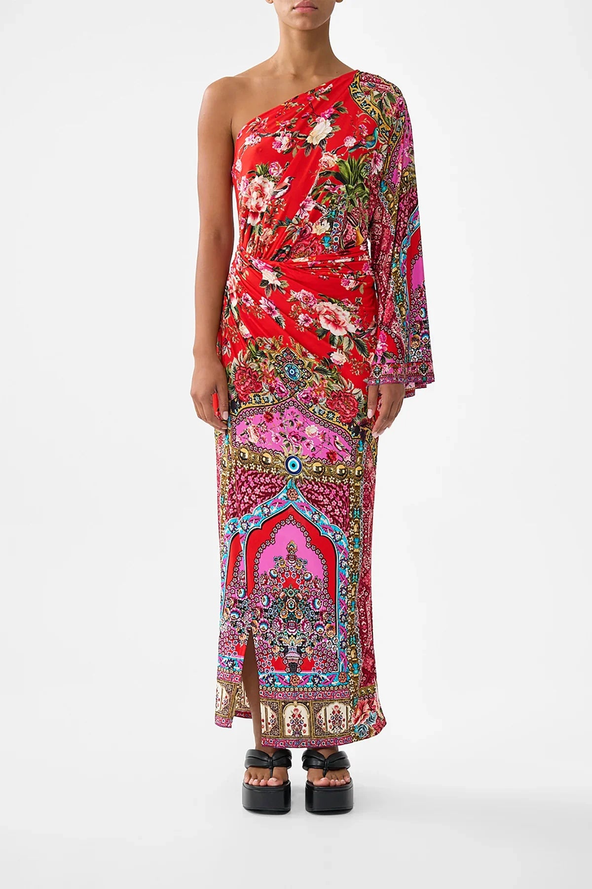 Camilla Heirloom Empire One Shoulder Jersey Dress