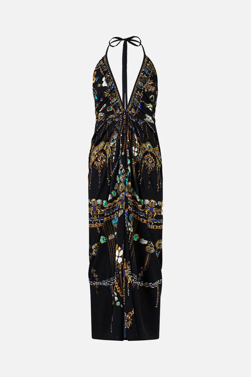 Camilla Amulets and Alchemy V Neck Gathered Jersey Dress