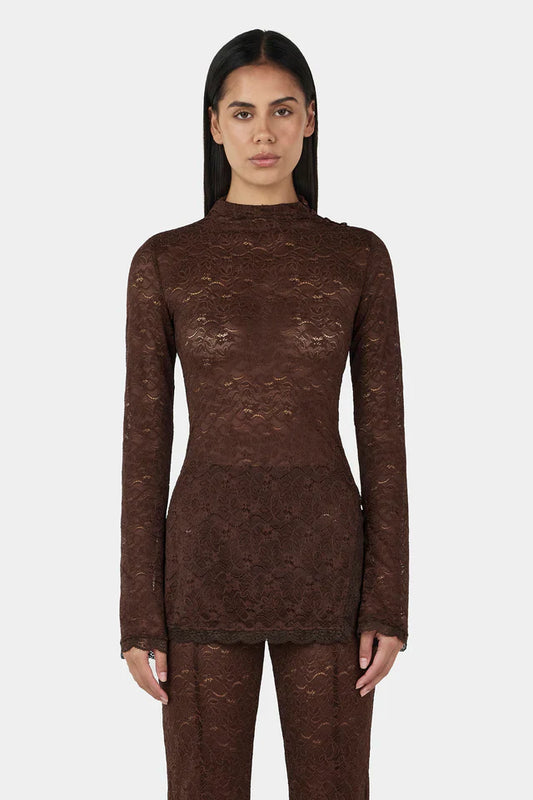 Ownley Clive Long Sleeve Top - Chocolate