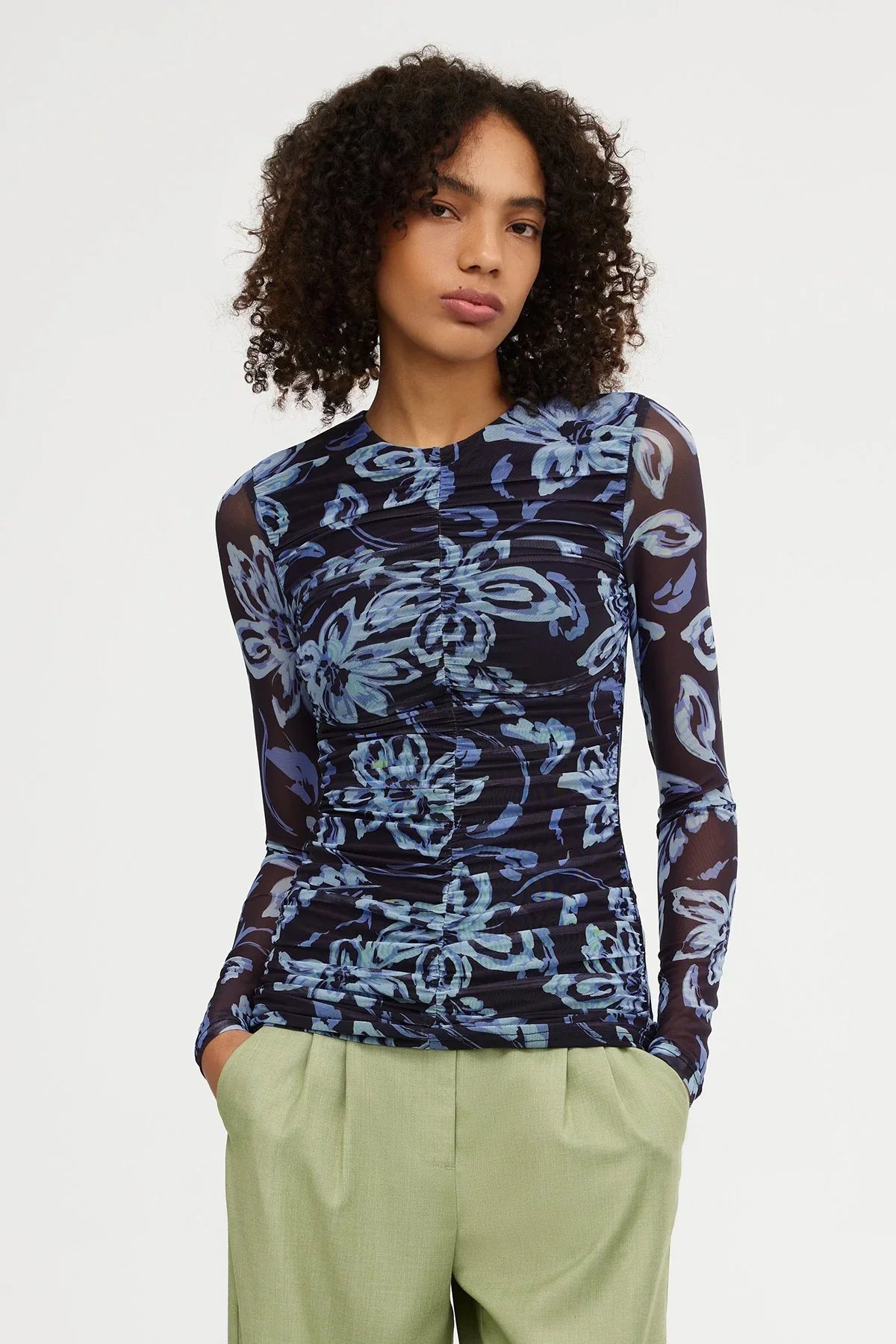 Significant Other Joan Long Sleeve Top - Dark Hibiscus