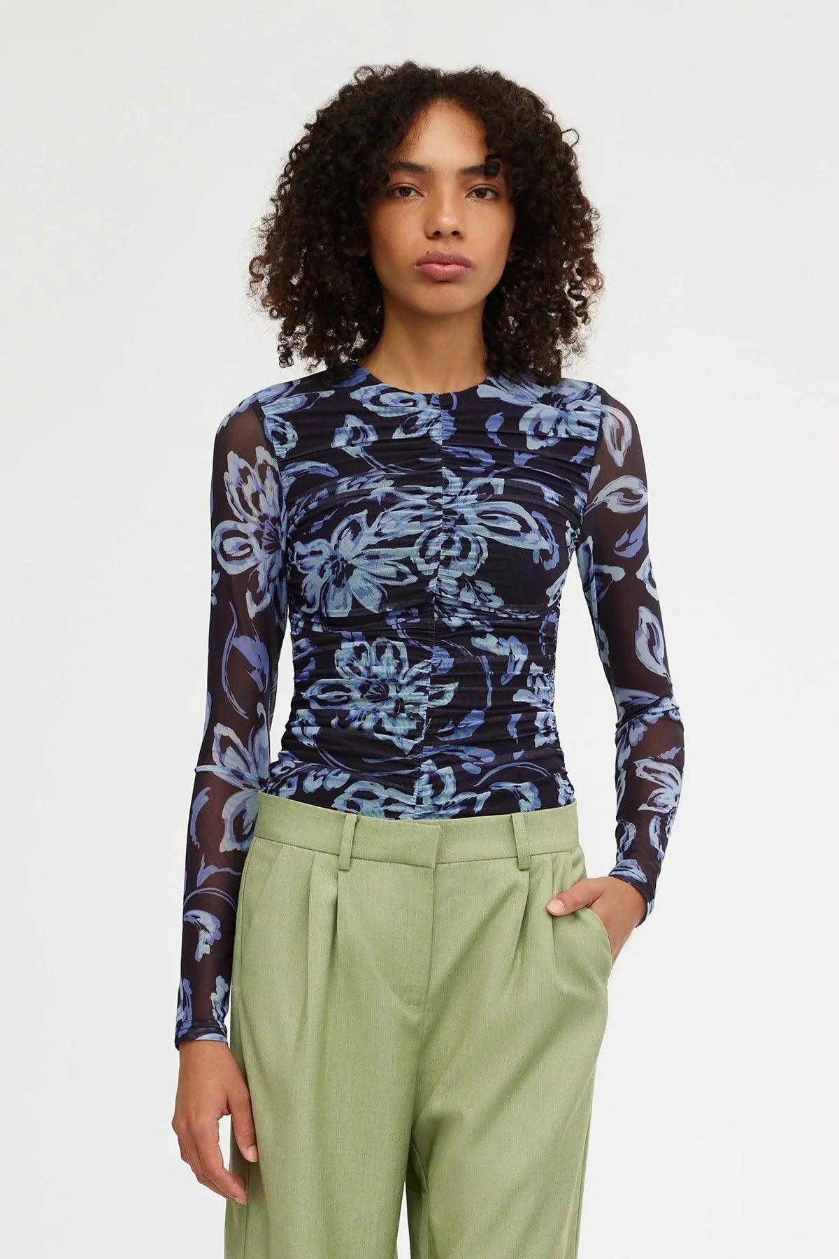 Significant Other Joan Long Sleeve Top - Dark Hibiscus