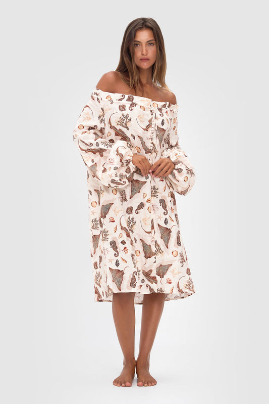 Ralf Studios Fairhaven Dress - Sea Life Cream