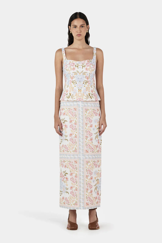 Hansen & Gretel Marielle Linen Skirt, Vanilla Keepsake