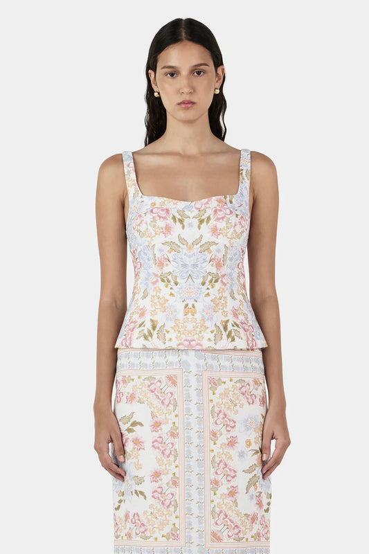 Hansen & Gretel Ellie Linen Top, Vanilla Keepsake