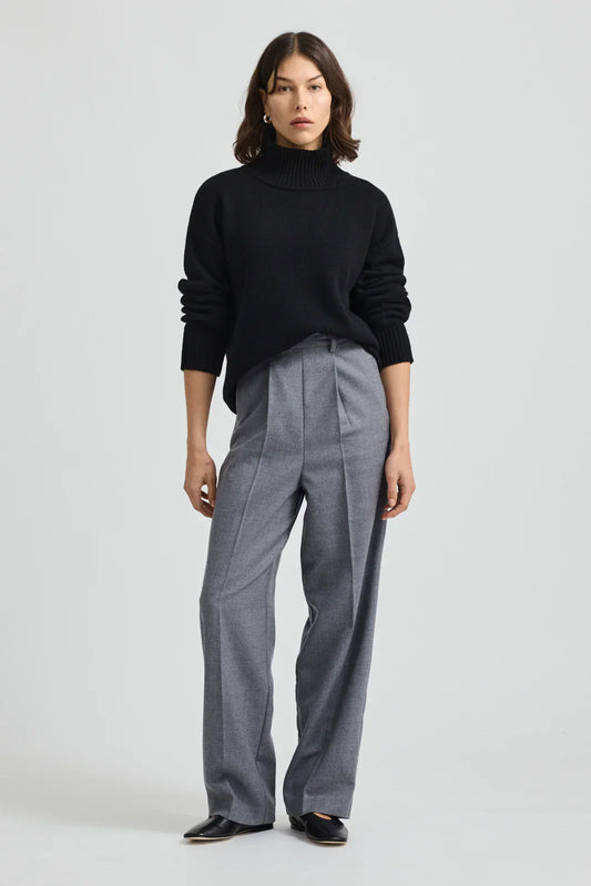 Toorallie Funnel Neck Jumper - Black