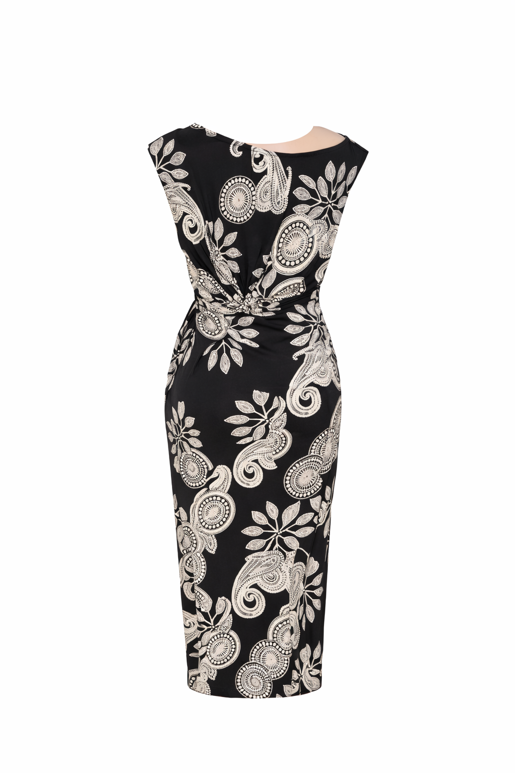 Ellery and Moss Limited Edition Bowie Dress Black & Beige Midi