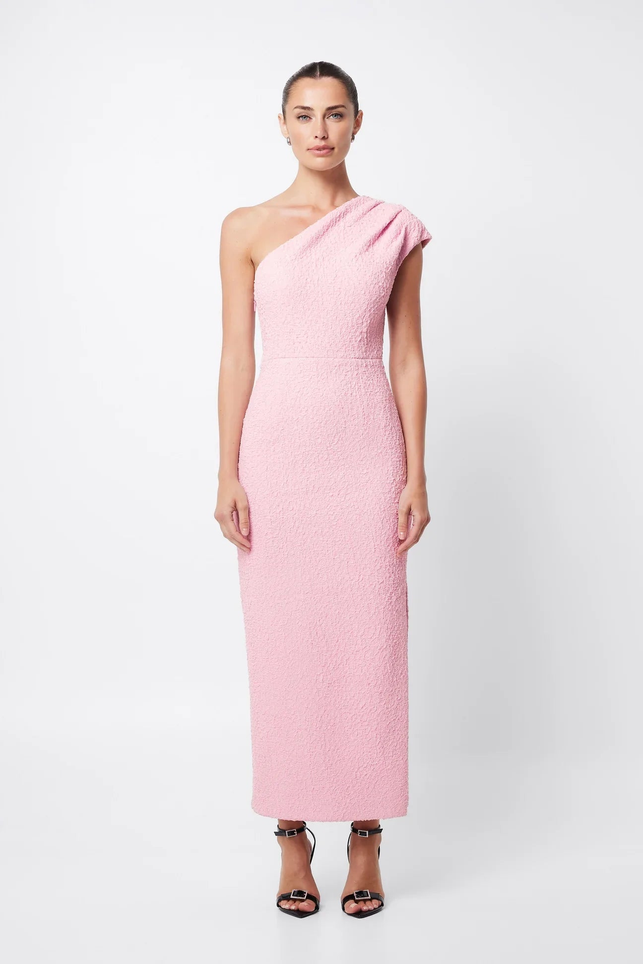 Mossman Mesmerise One Shoulder Midi Dress - Pink