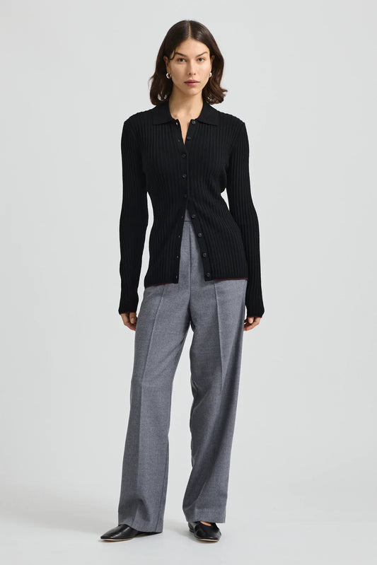 Toorallie Fine Rib Shirt - Black