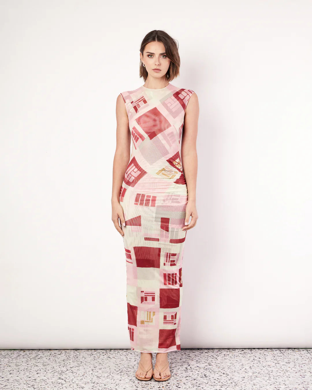 Romy the Brand Retro Mesh Sleevless Maxi Dress - Retro Print