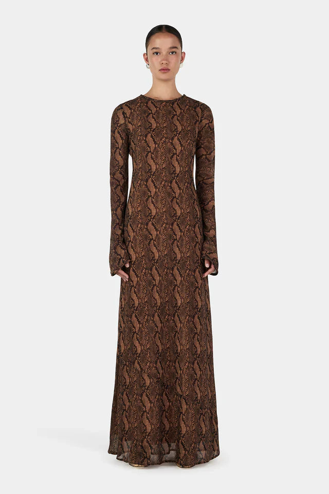 Hansen & Gretel Hyacinth Maxi Dress - Tan Python