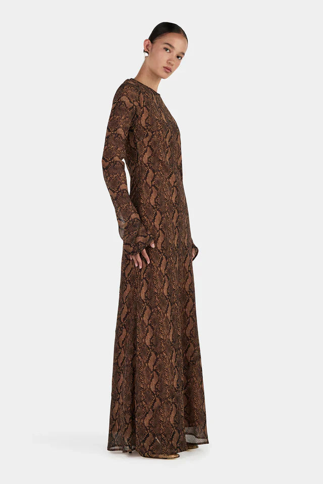 Hansen & Gretel Hyacinth Maxi Dress - Tan Python