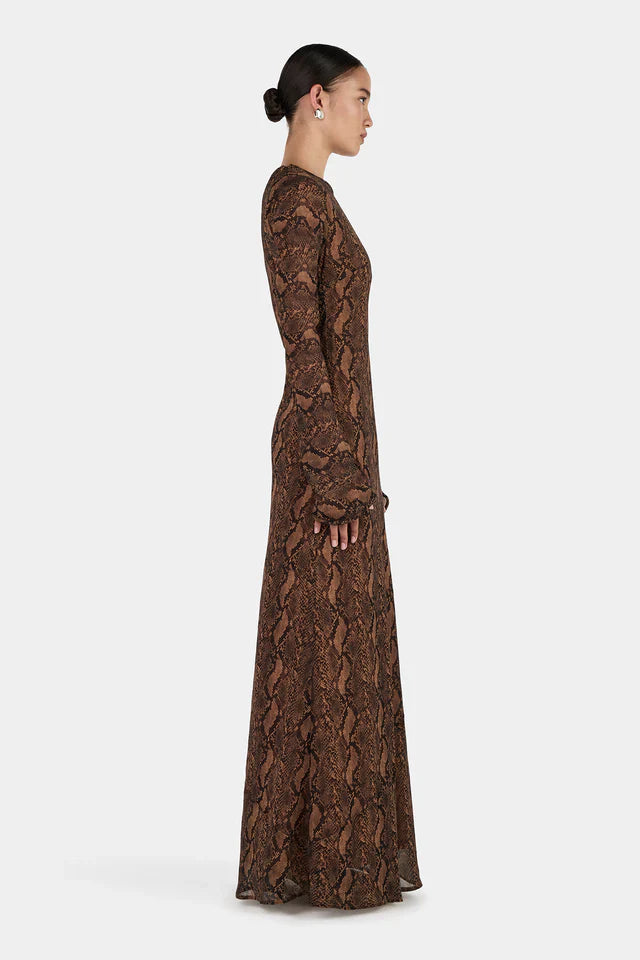 Hansen & Gretel Hyacinth Maxi Dress - Tan Python