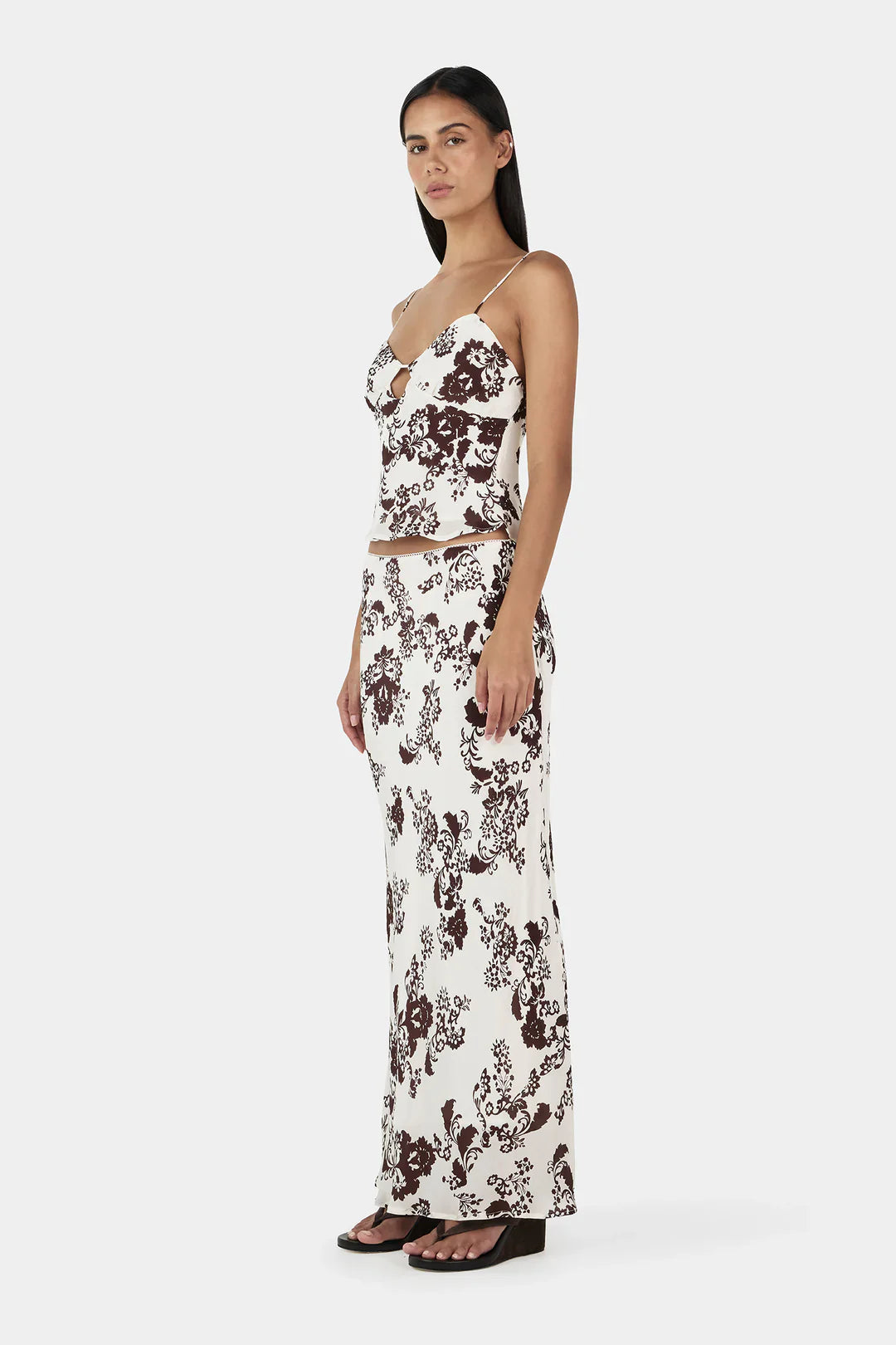 Ownley Marli Slip Skirt Creme Floral