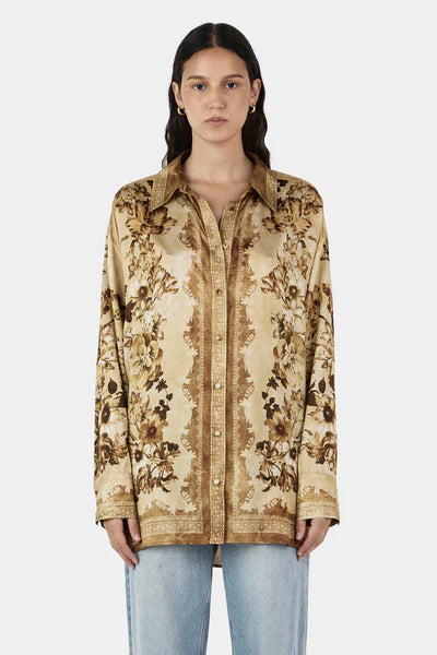 Hansen & Gretel Lorenzo Shirt - Sepia Floral
