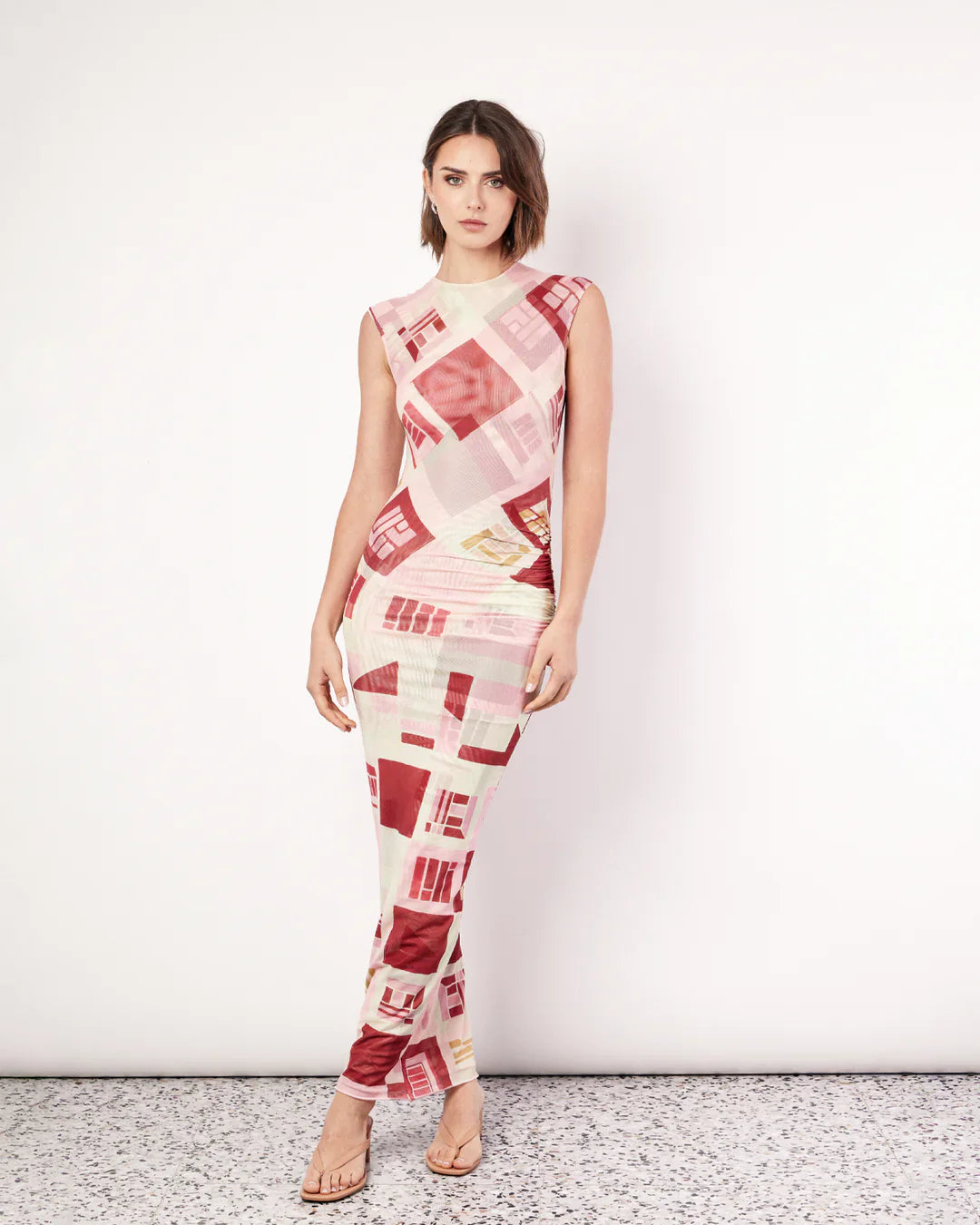 Romy the Brand Retro Mesh Sleevless Maxi Dress - Retro Print