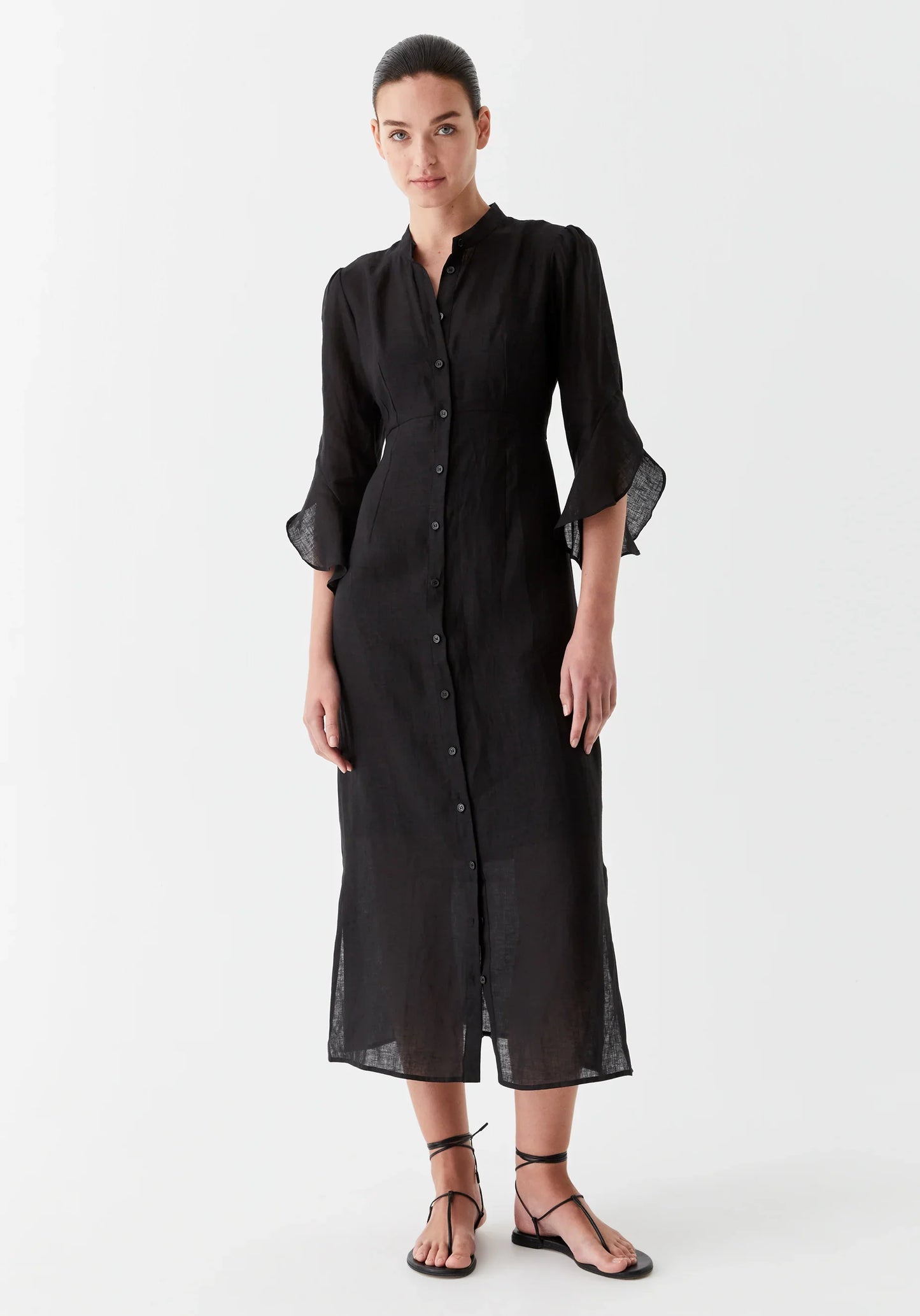 Morrison Esther Linen Dress - Black