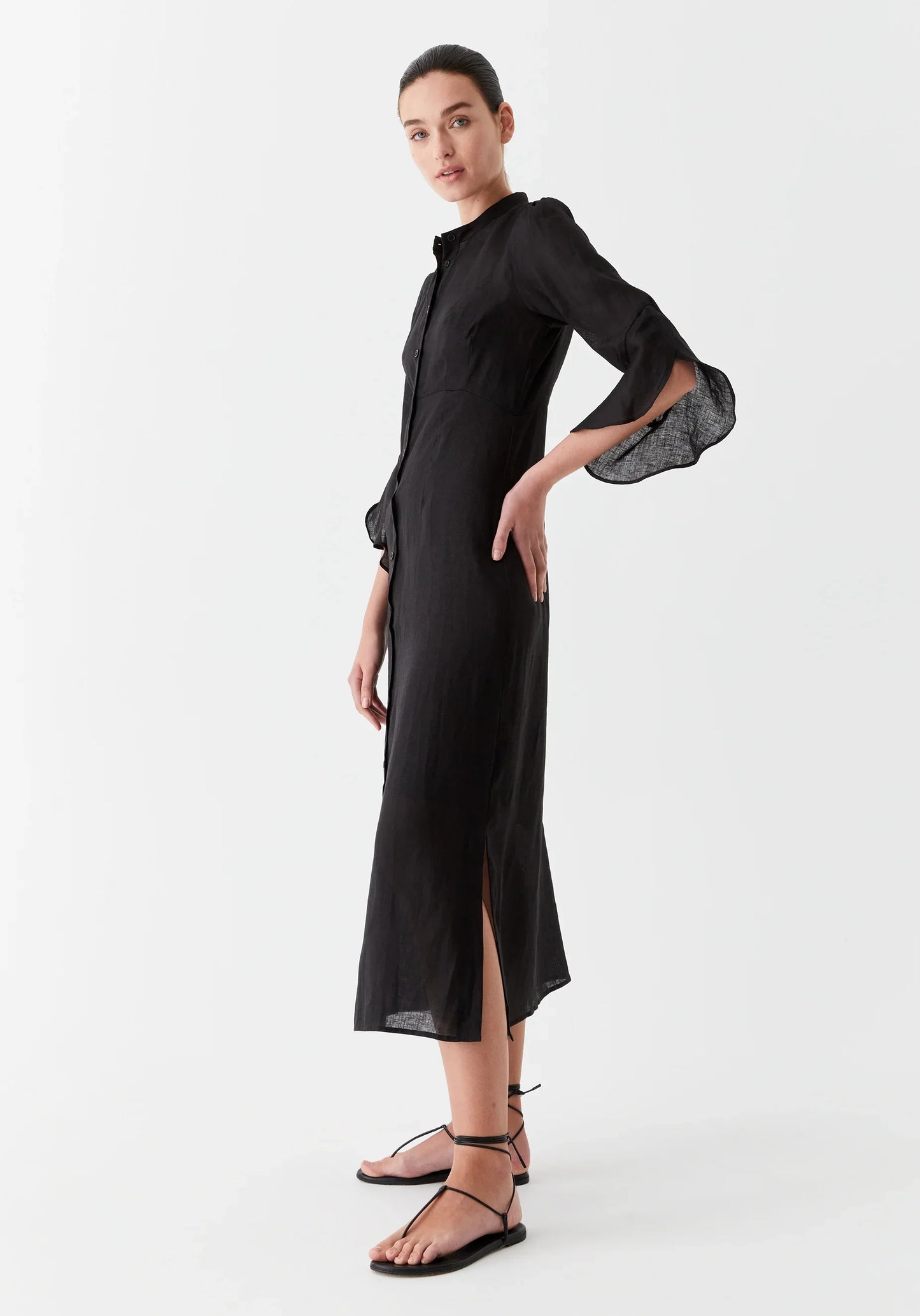 Morrison Esther Linen Dress - Black