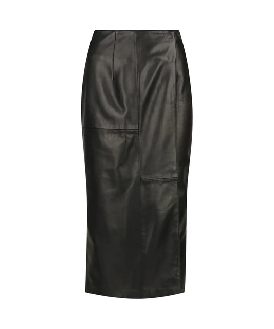 Morrison Patti Leather Skirt - Black