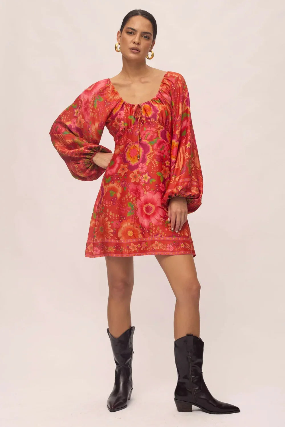 Nine Lives Bazaar Revolver Mini Dress - Cherry