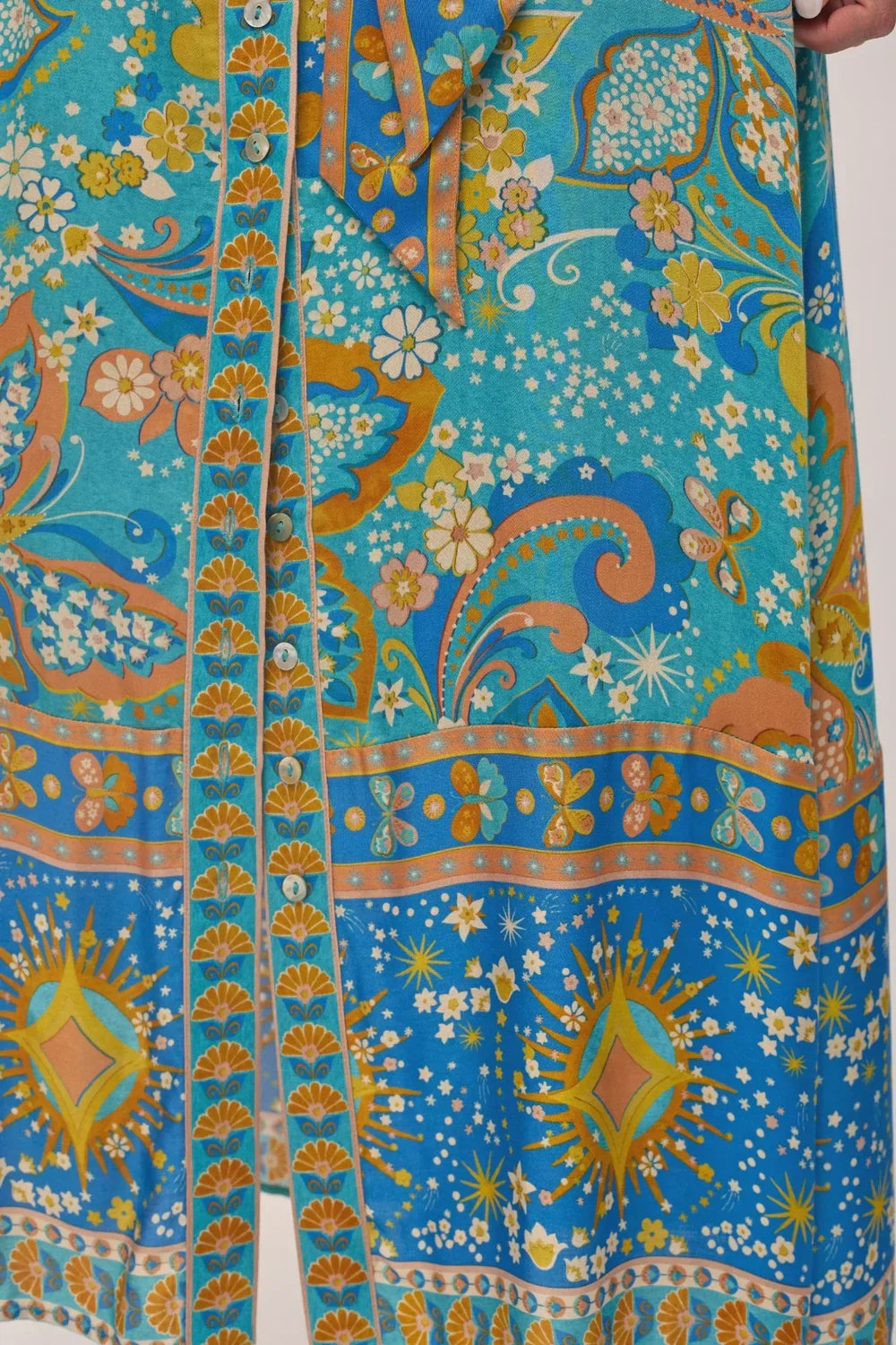 Nine Lives Bazaar Pearl Midi Dress - Aquamarine