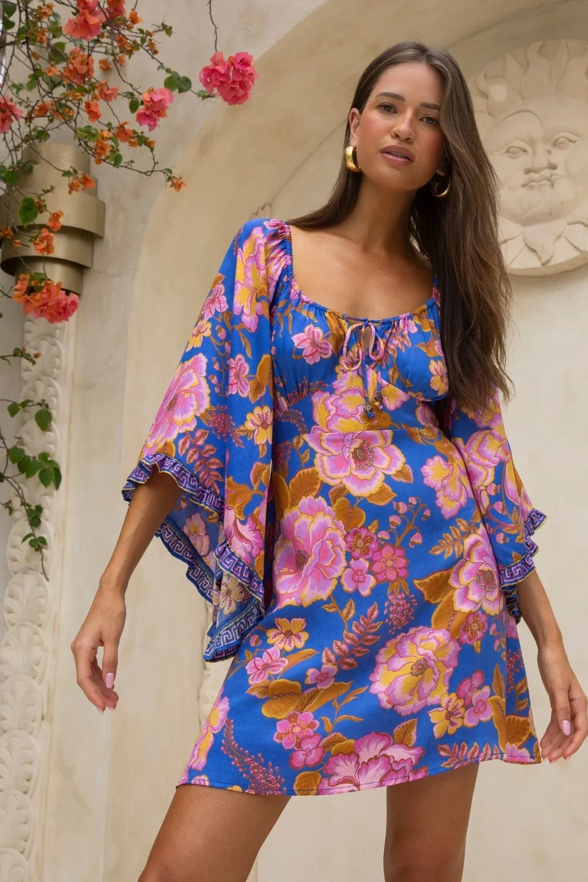 Nine Lives Bazaar Tessa Mini Dress - Peony