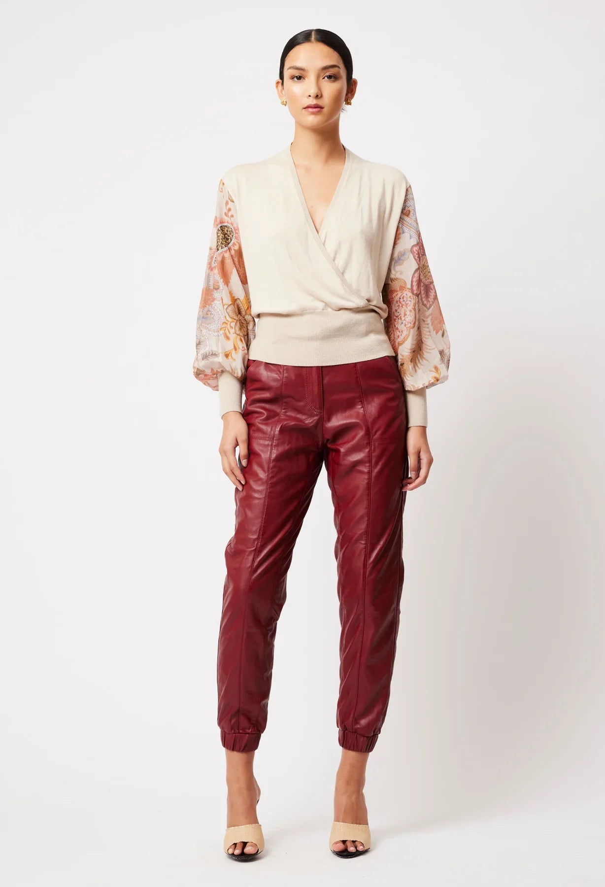 Once Was Lyra Rayon Nylon Knit in Fawn/Aries Floral